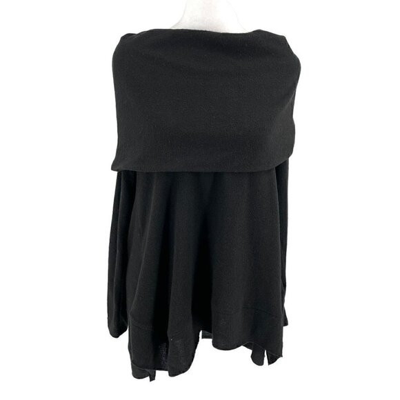 Soft Surroundings Cowl Neck Off Shoulder Tunic Sweater Black size Small - Picture 1 of 8